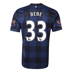 13-14 Manchester United #33 BEBE Away Black Jersey Shirt - Click Image to Close